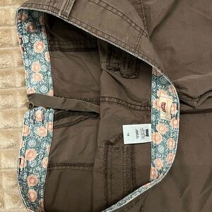 Levi's Chocolate Brown Trousers with Floral Accent